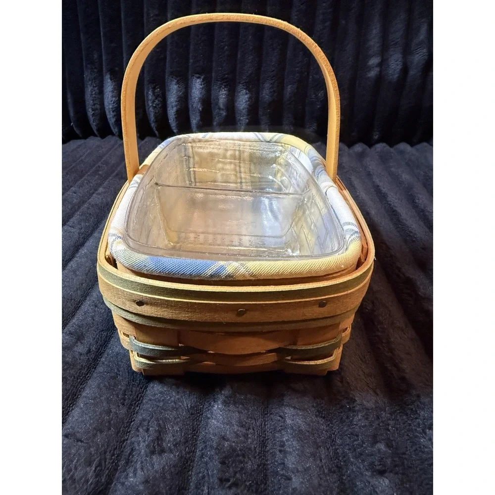 Longaberger 2001 Imagine Believe Achieve Bee Basket With Liner Protector Tie-On
